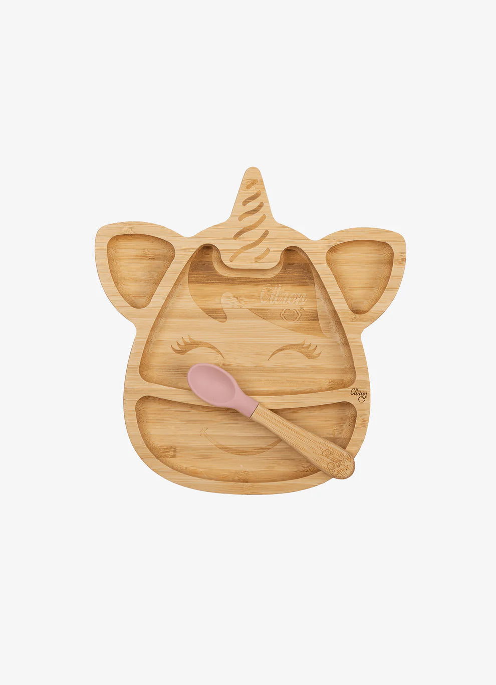 Citron Organic Bamboo Plate Suction + Spoon