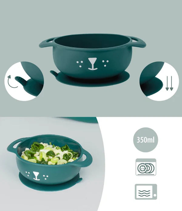 Babymoov First ISY 3pcs Silicone Bowl, Spoon & Bib Baby Weaning Set