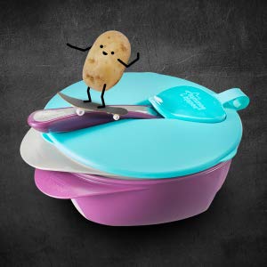 Tommee Tippee Easy Scoop Feeding Bowls With Lid and Spoon Pink / Blue