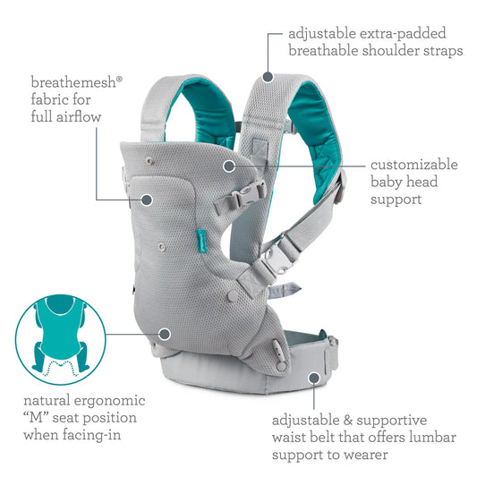 Infantino Flip 4-In-1 Light & Airy Convertible Carrier - Dark Grey