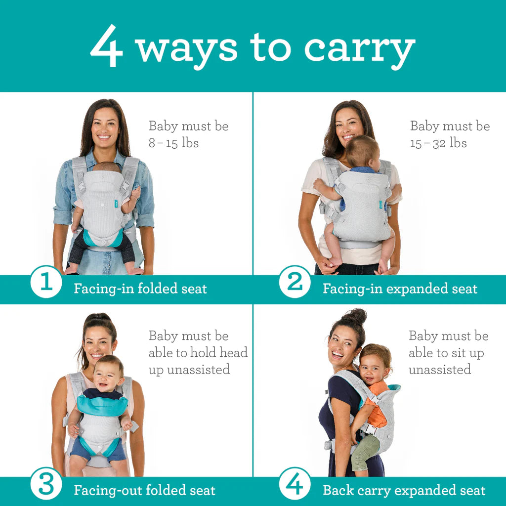 Infantino Flip 4-In-1 Light & Airy Convertible Carrier - Dark Grey