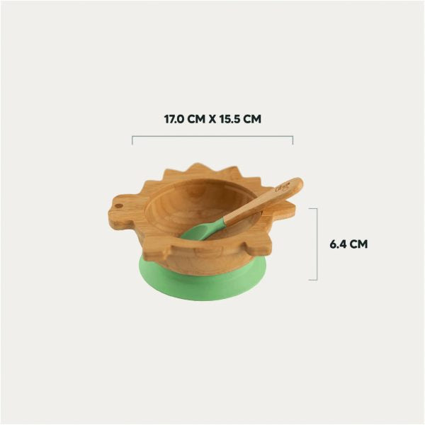 Citron Organic Bamboo Bowl Suction + Spoon