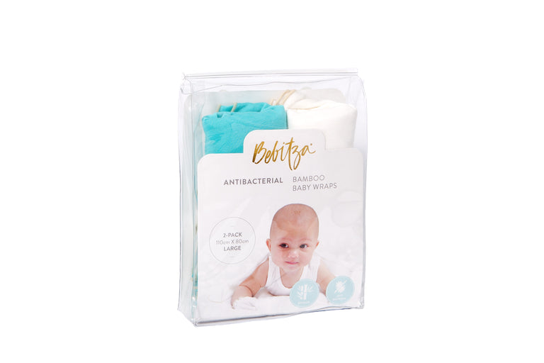 Bebitza Antibacterial Bamboo Bay Wraps - 2 Pack 110cm x 80cm Bird/Feather
