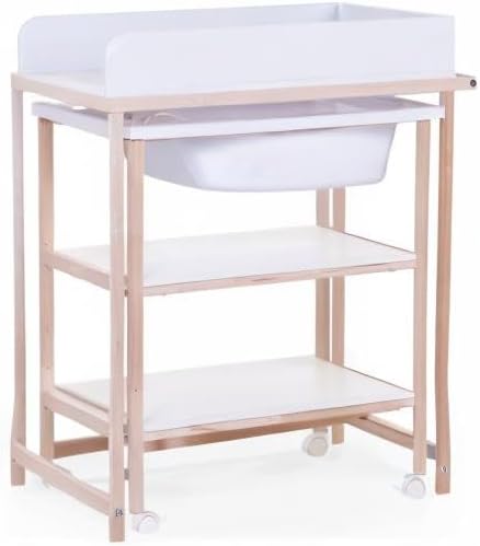 Childhome Changing Table + Bath + Wheels (Box 1 2) White