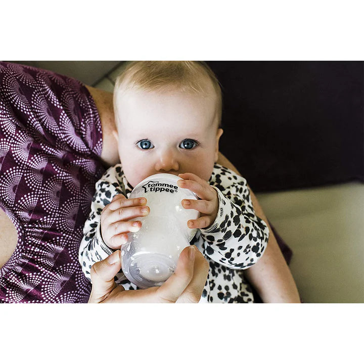 Tommee Tippee Closer to Nature Feeding Bottle, 260ml x 2 - Clear