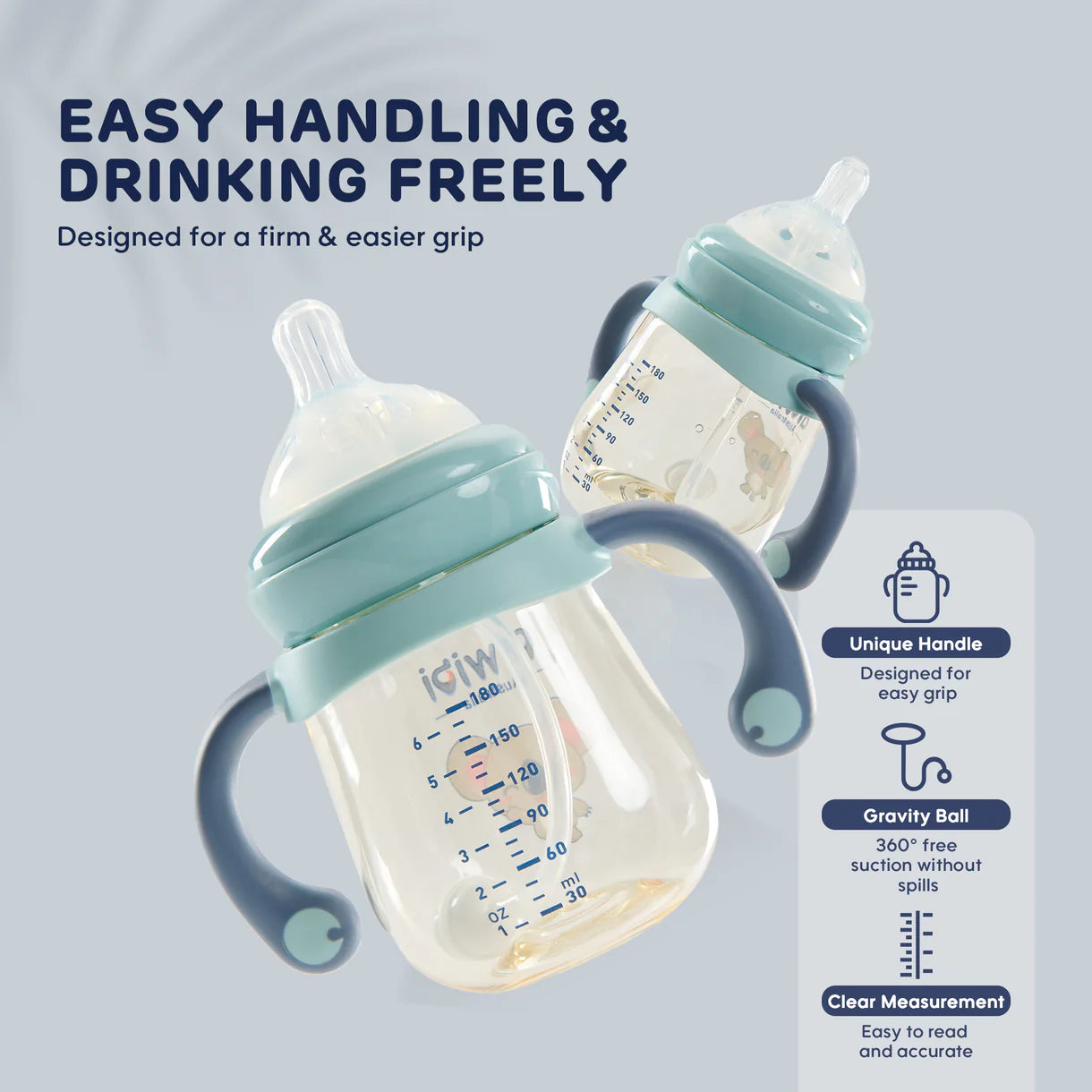 Aiwibi PPSU Heatresistance Anti-colic Bottles - 240ml