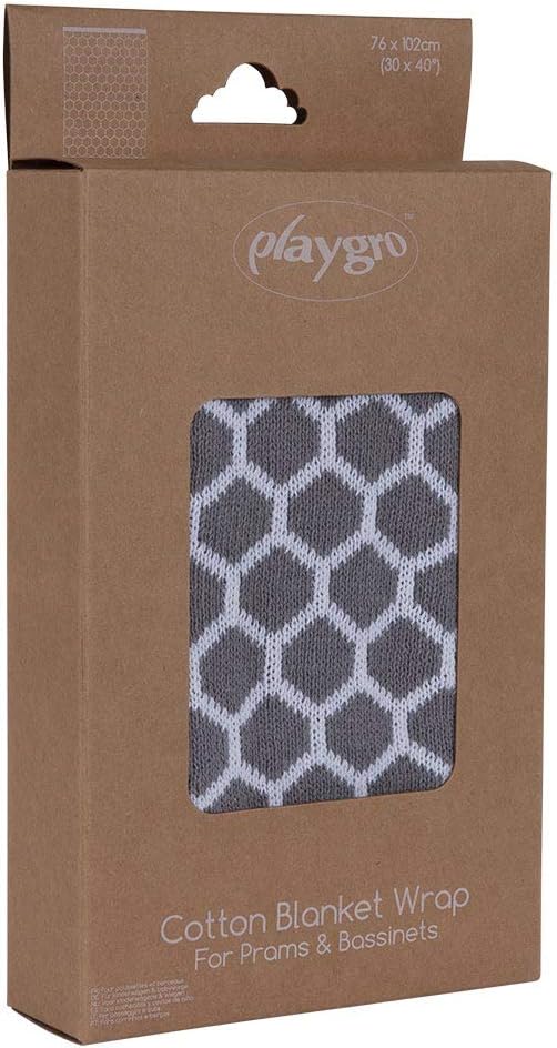 Playgro Cotton Blanket Wrap Honeycomb Grey