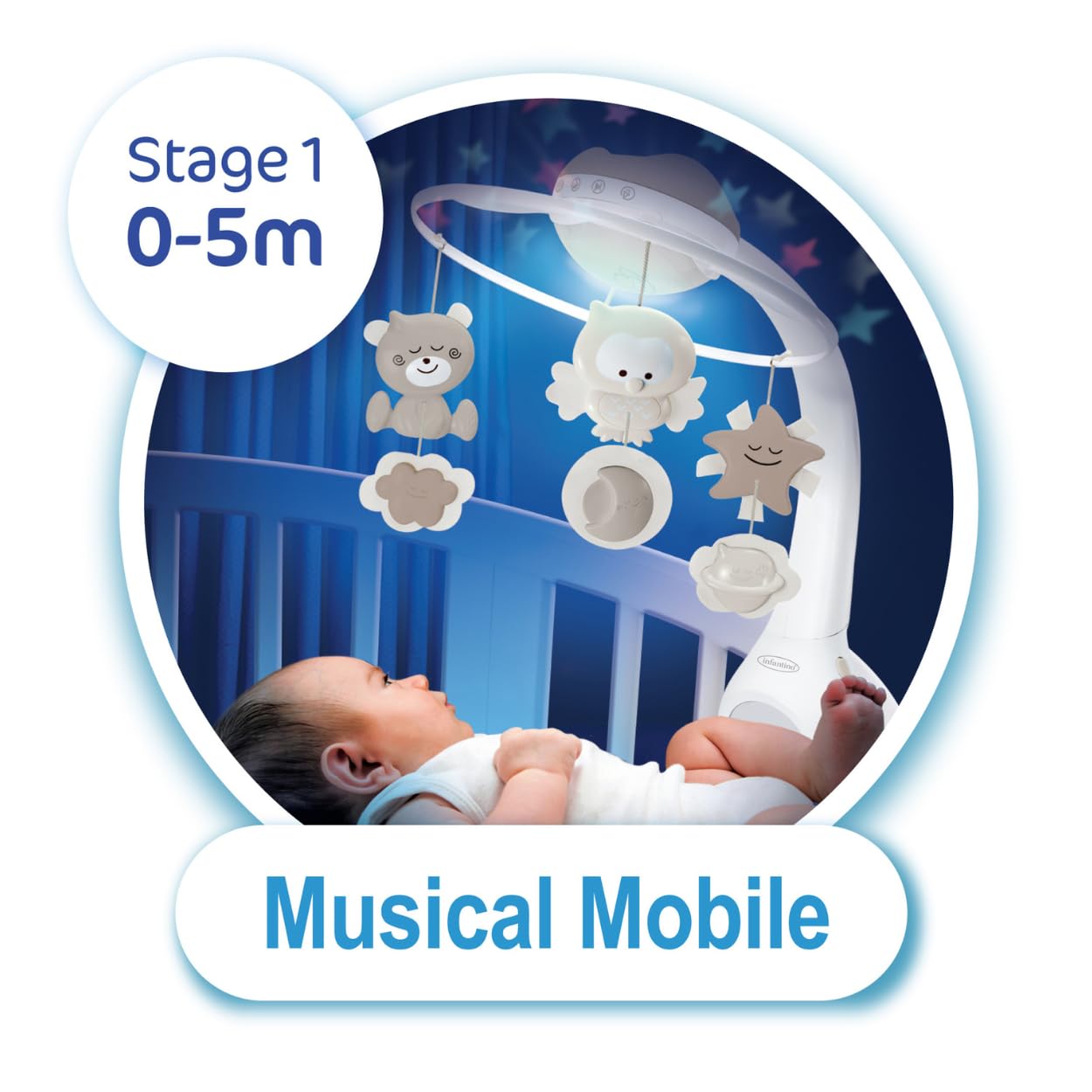 Infantino 3 In 1 Projector Musical Mobile (Pink) | 0M+
