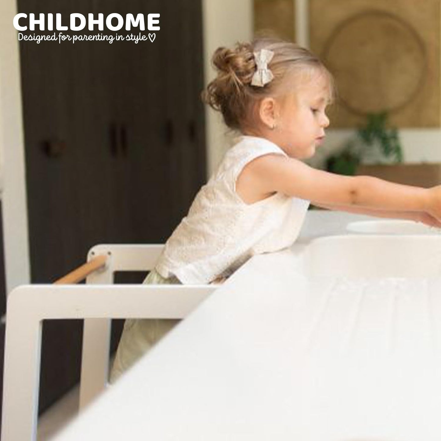 Childhome Learning Tower White Natural