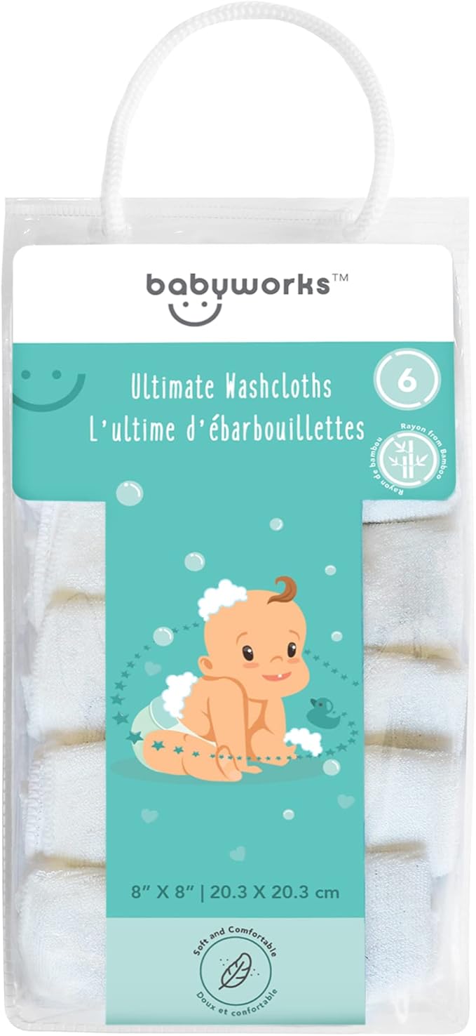 Baby works Bamboo Washcloths - (Pack of 6)