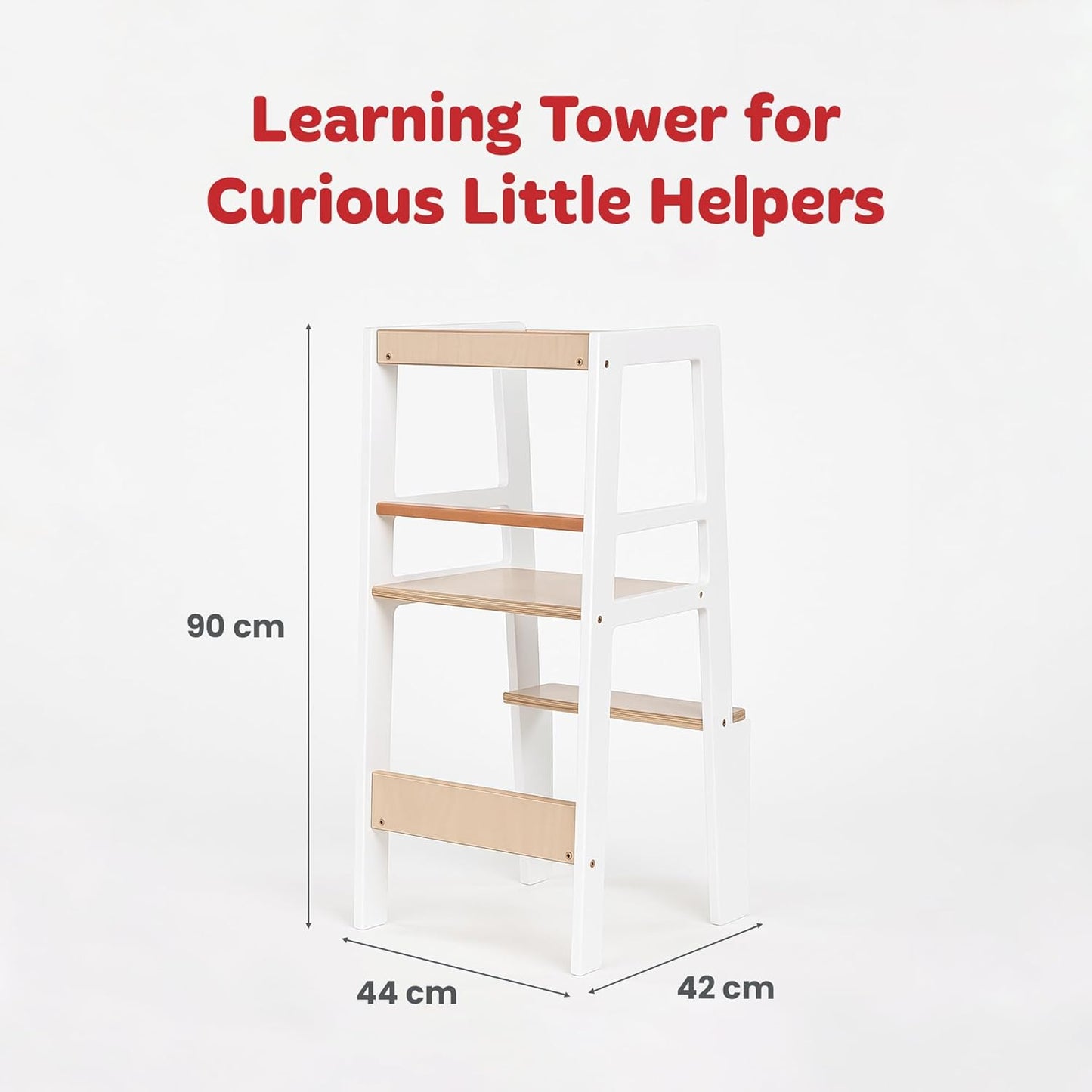 Childhome Learning Tower White Natural
