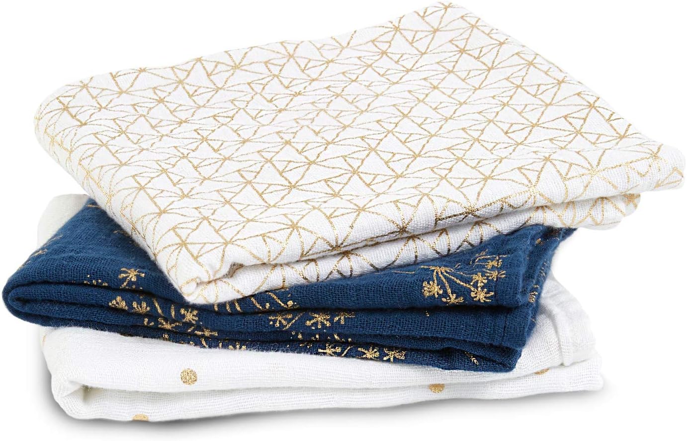 Aden + Anais Metallic Gold Deco Musy Muslin Squares 3 Pack