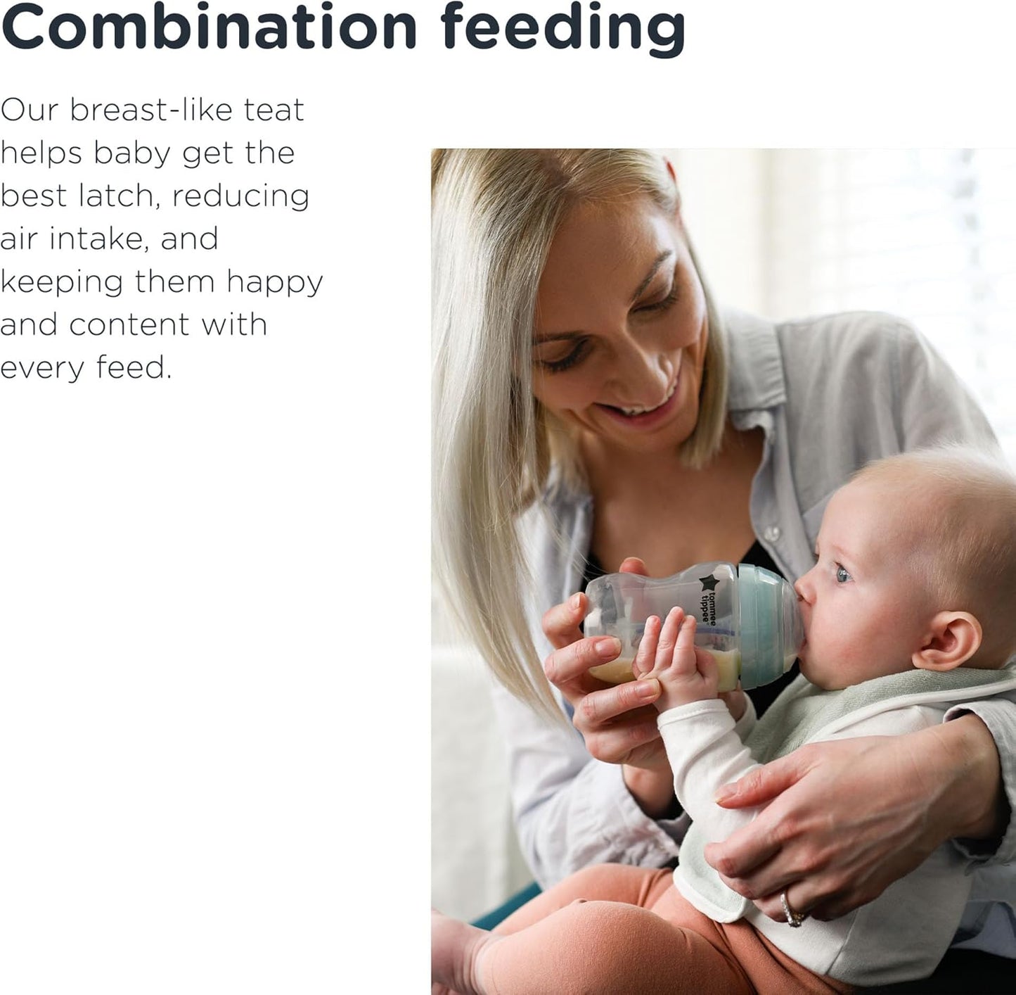 Tommee Tippee Advanced Anti-Colic Newborn Baby Bottle Starter Kit, Slow-Flow Breast-Like Teats and Unique Anti-Colic Venting System, Mixed Sizes, Blue