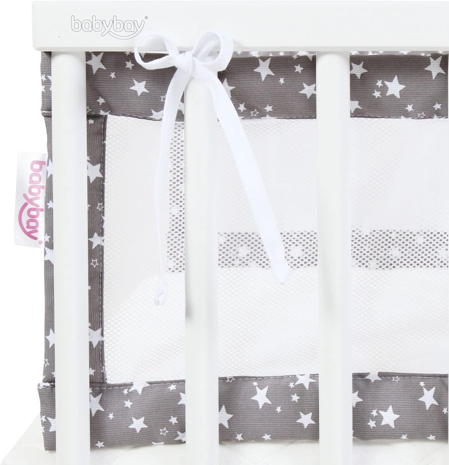 Babybay babynest Mesh-Piqué suitable for model Boxspring XXL, taupe stars white