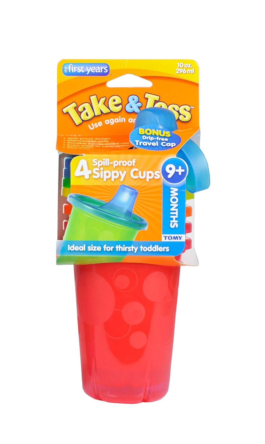 The First Years Take & Toss Sava 10oz Straw Sippers Pack of 4
