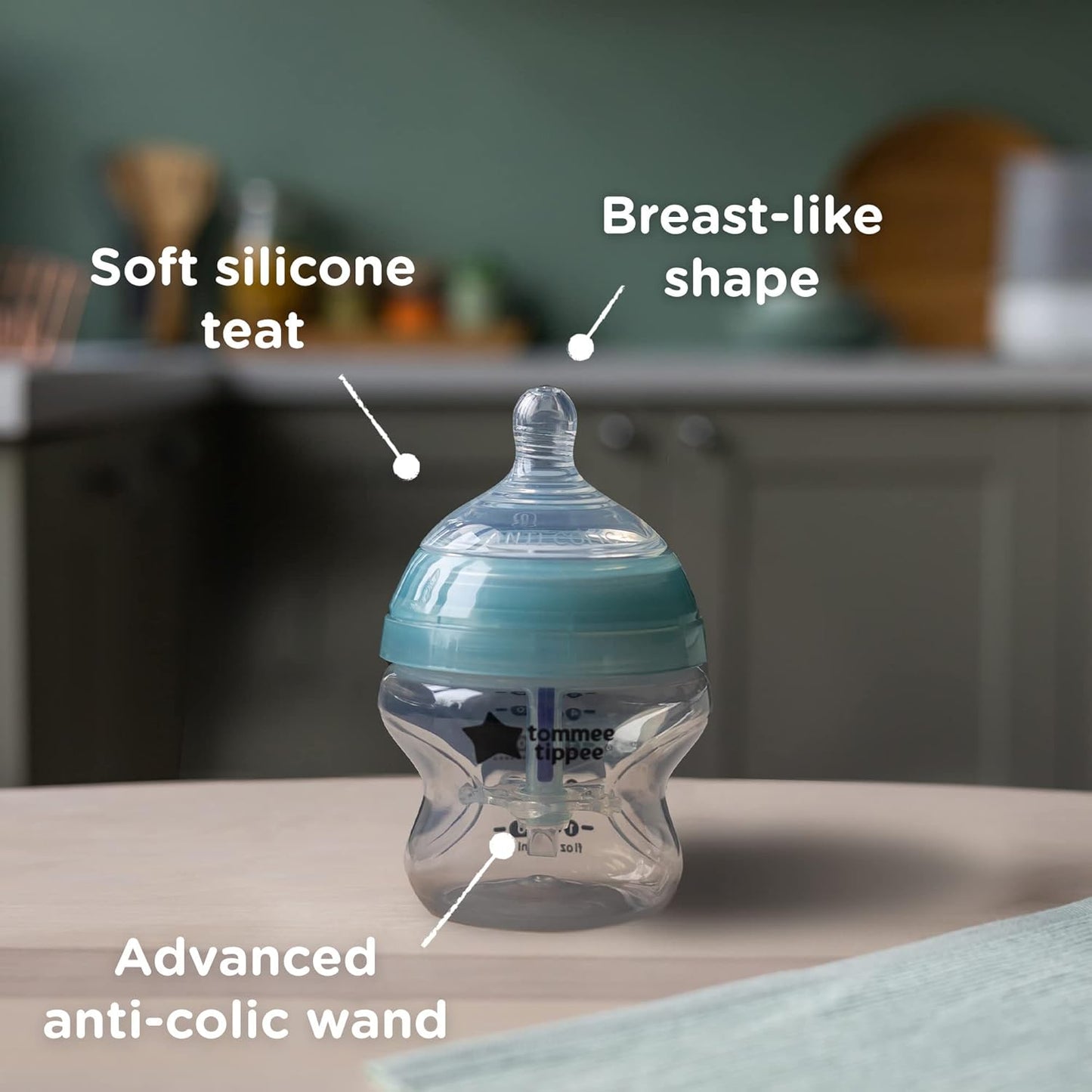 Tommee Tippee Advanced Anti-Colic Newborn Baby Bottle Starter Kit, Slow-Flow Breast-Like Teats and Unique Anti-Colic Venting System, Mixed Sizes, Blue