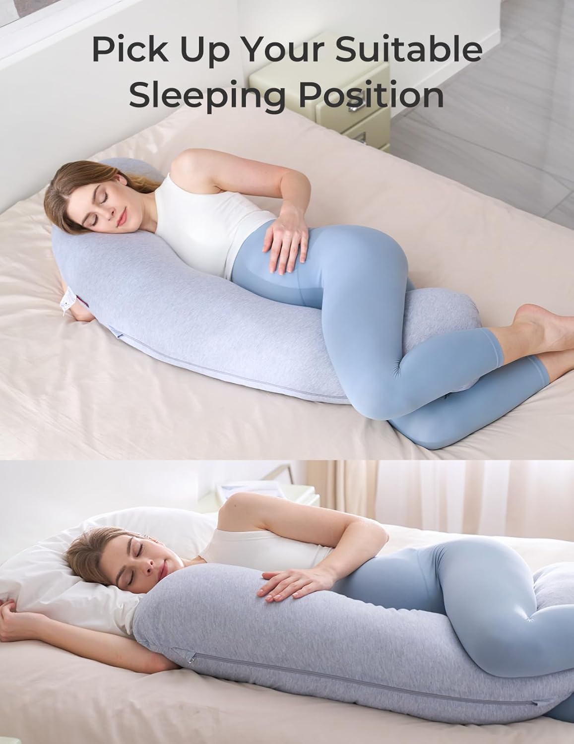 Momcozy J Shaped Maternity Body Pillow