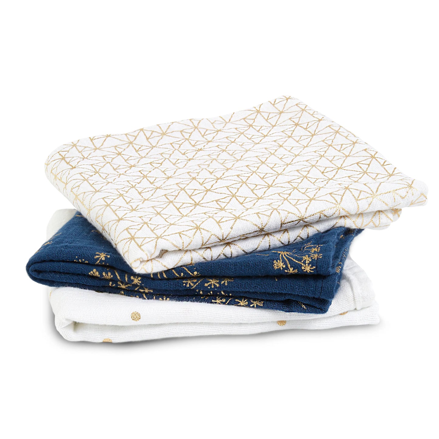 Aden + Anais Metallic Gold Deco Musy Muslin Squares 3 Pack