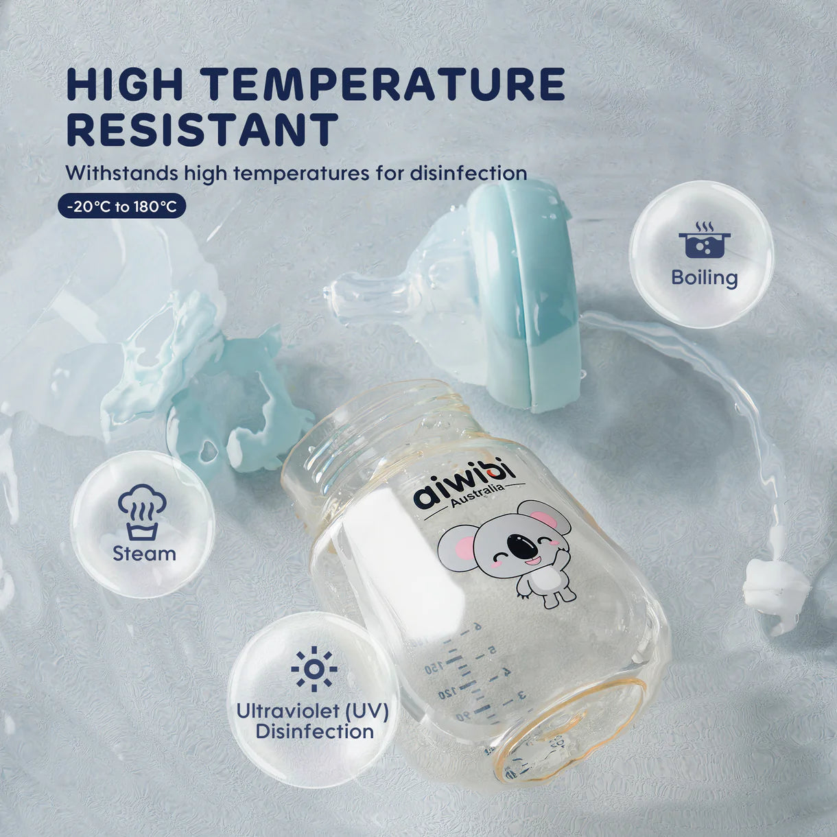 Aiwibi PPSU Heatresistance Anti-colic Bottles - 240ml