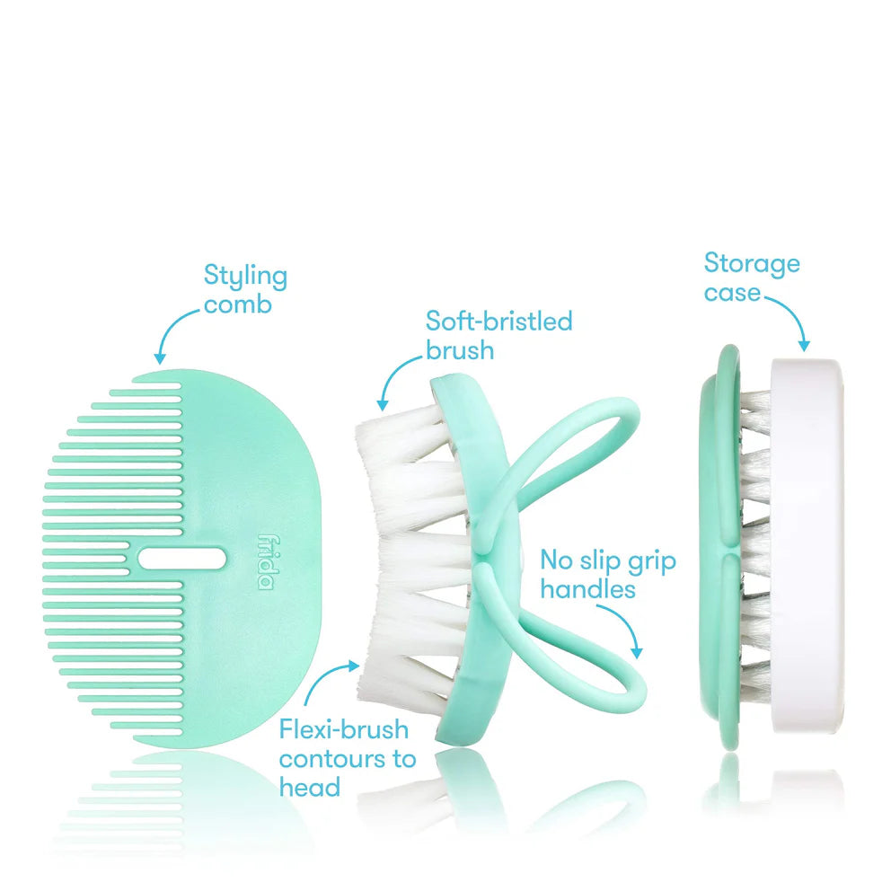 Frida Baby Head-Hugging Hairbrush + Styling Comb Set