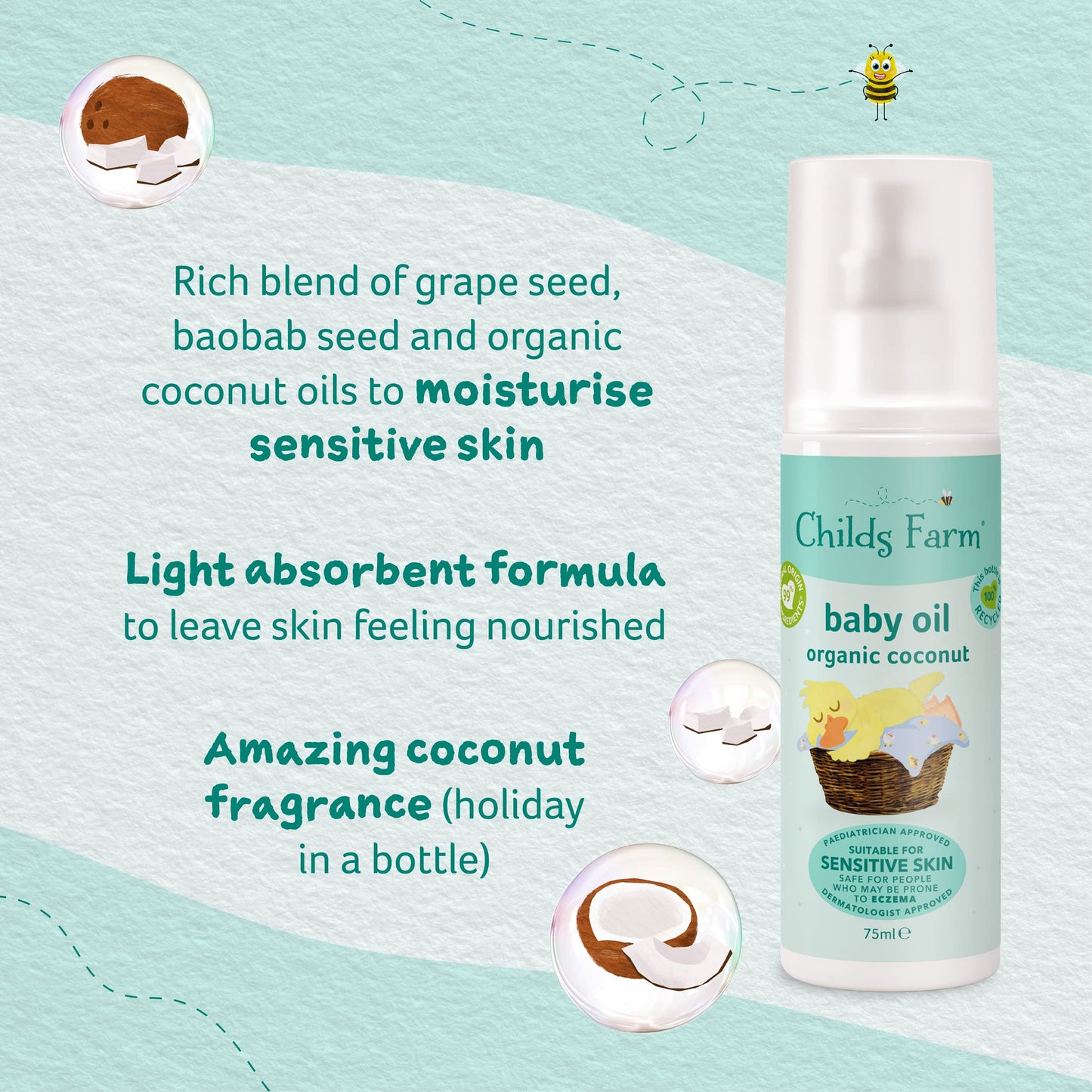 Childs Farm Baby oil organic coconut oil 75ml