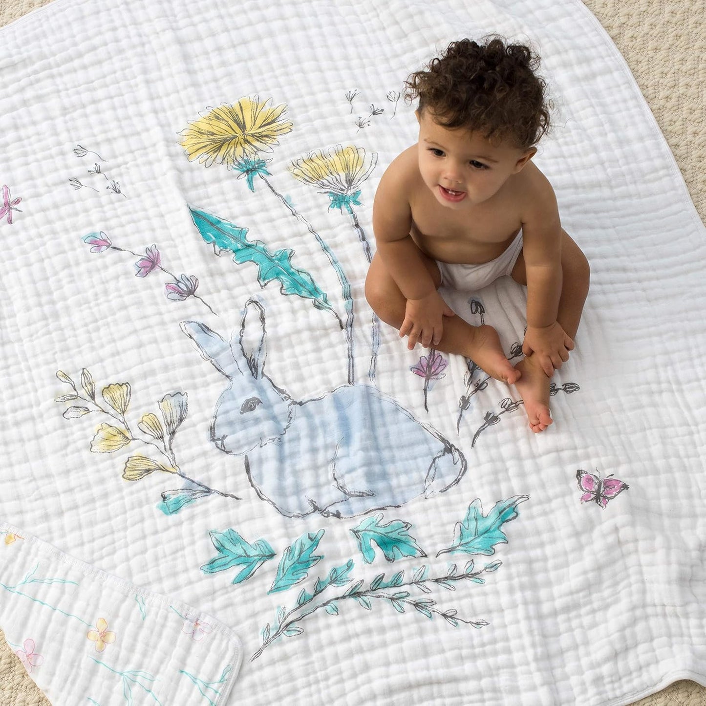 Aden + Anais Classic Dream Blanket Forest Fantasy - Engineered Rabbits