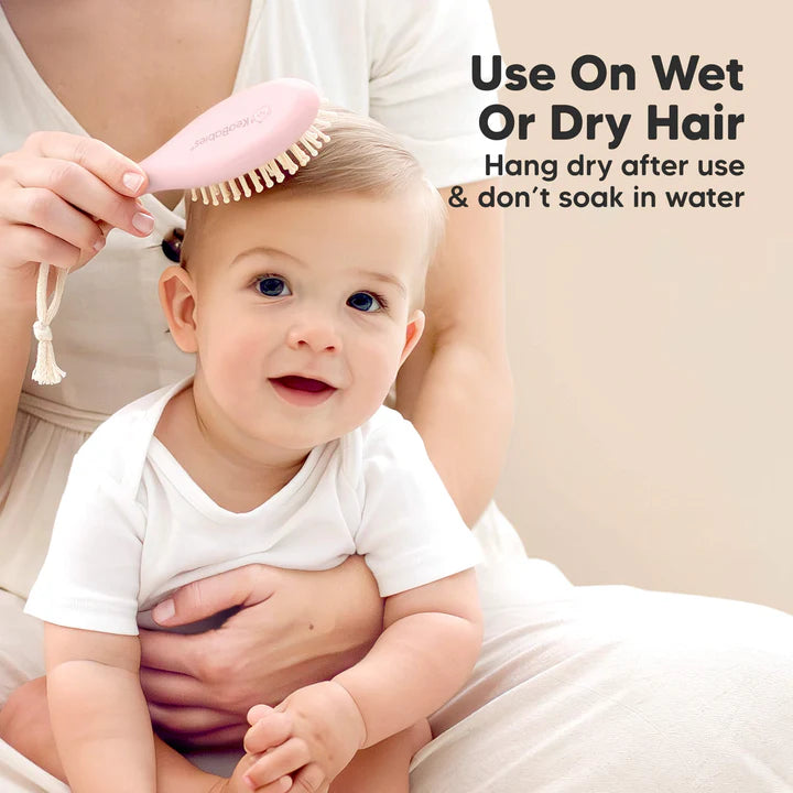 KeaBabies Baby Hair Brush and Comb Set Oval