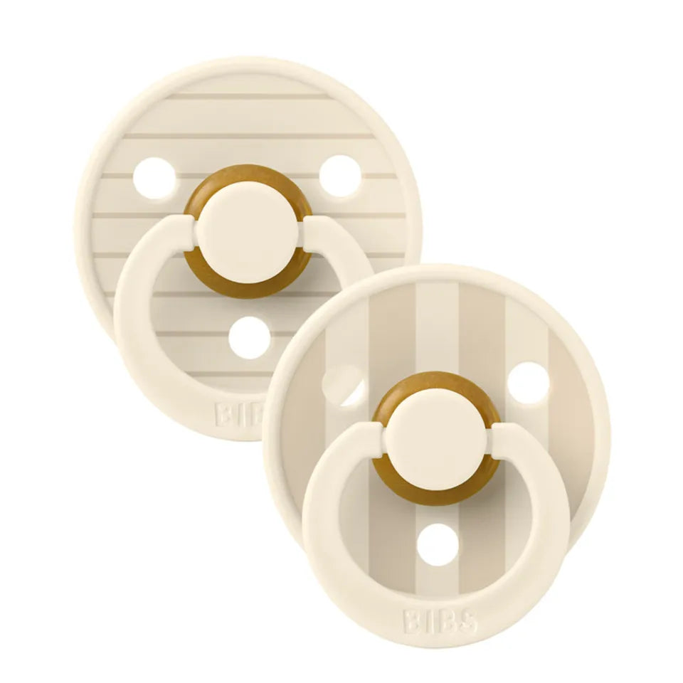 BIBS Studio Colour Pacifier 2 Pack Pin Latex - Ivory Vanilla Mix