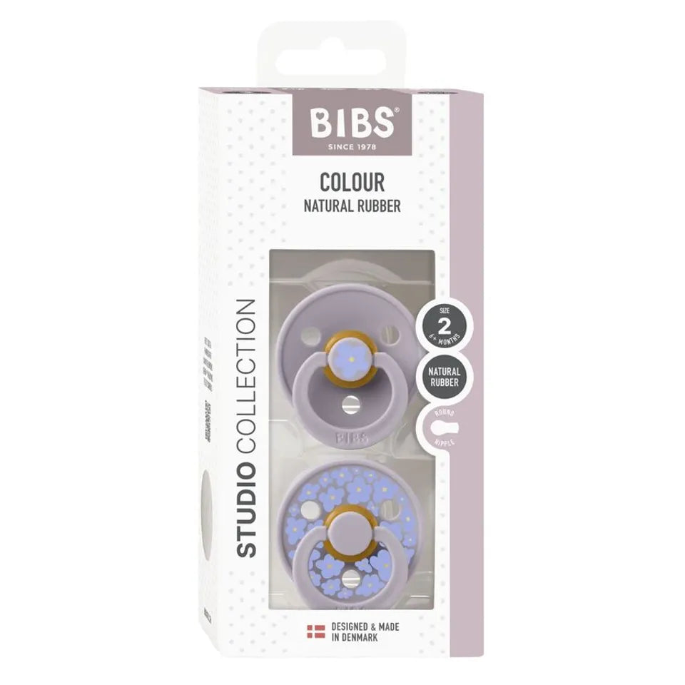 BIBS Studio Colour Pacifier 2 Pack Jasmine Latex - Fossil Grey Mix