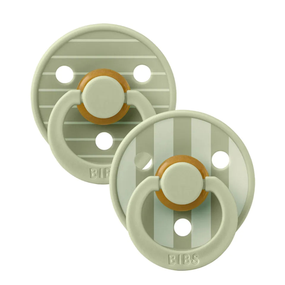 BIBS Studio Colour Pacifier 2 Pack Pin Latex - Sage Mix