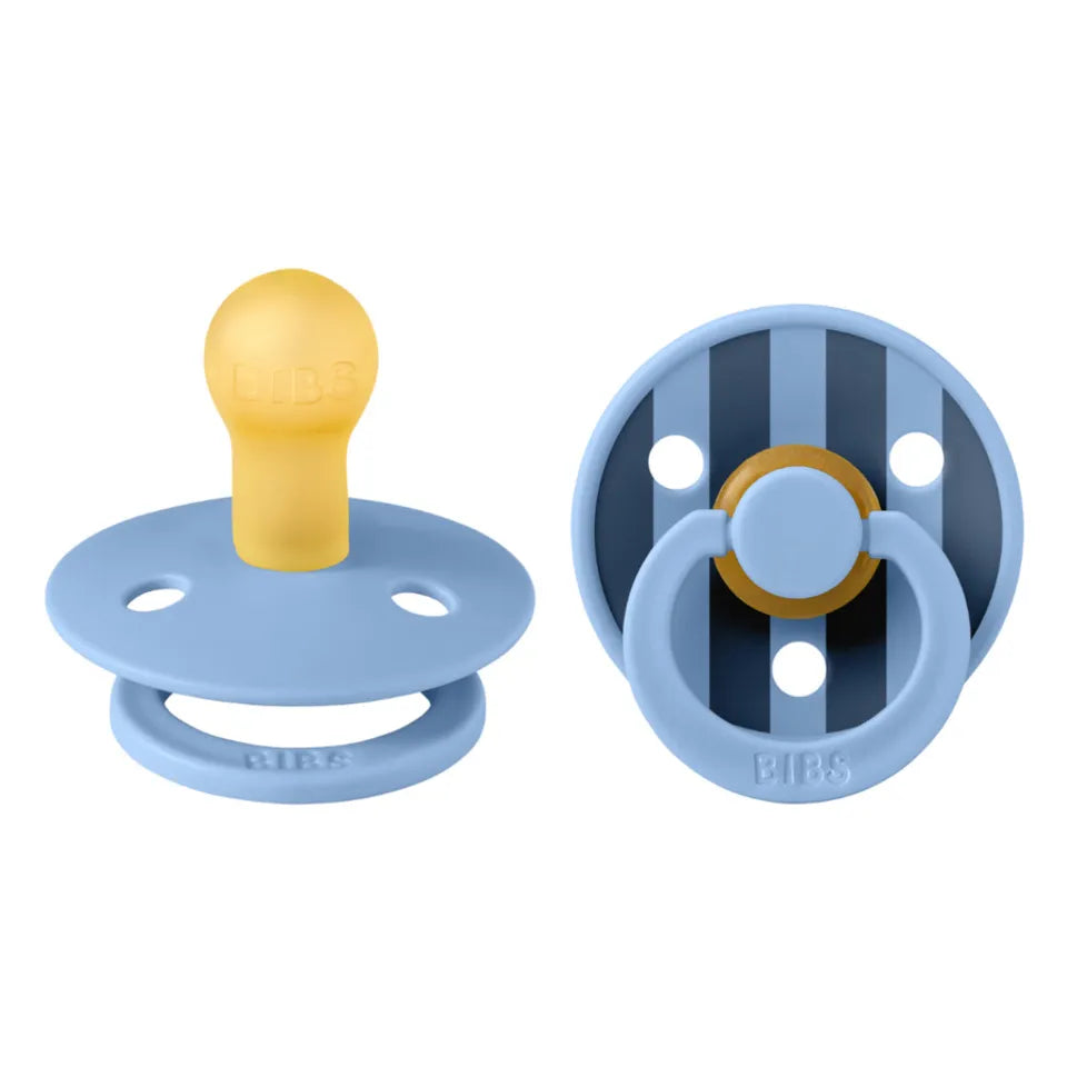 BIBS Studio Colour Pacifier 2 Pack Pin Latex - Sky Blue Mix