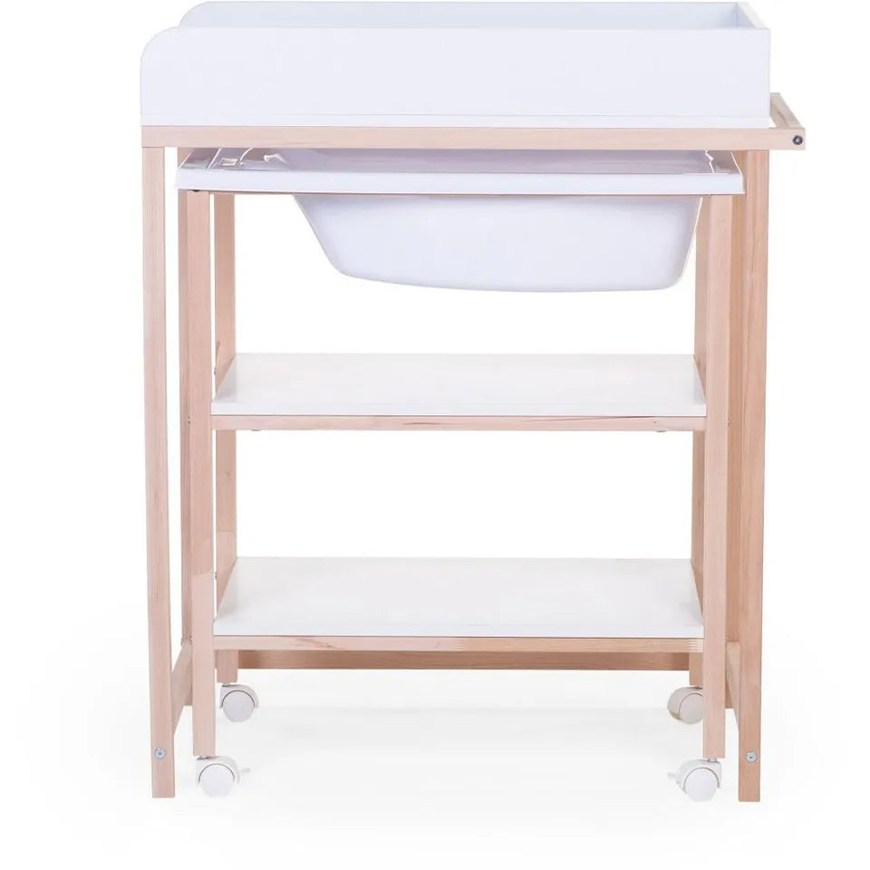 Childhome Changing Table + Bath + Wheels (Box 1 2) White