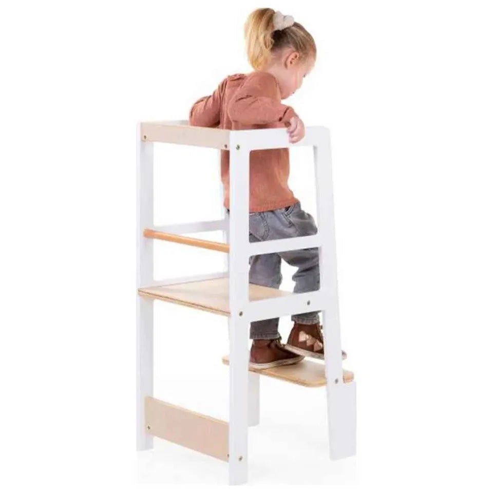 Childhome Learning Tower White Natural