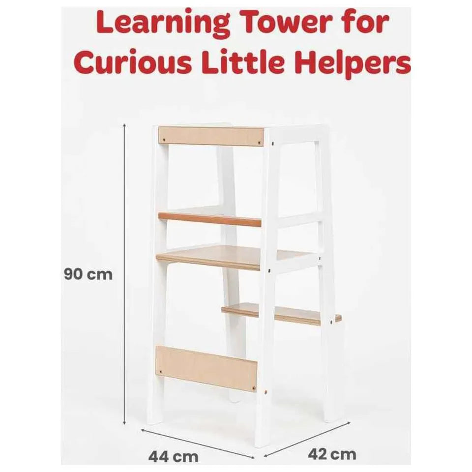 Childhome Learning Tower White Natural