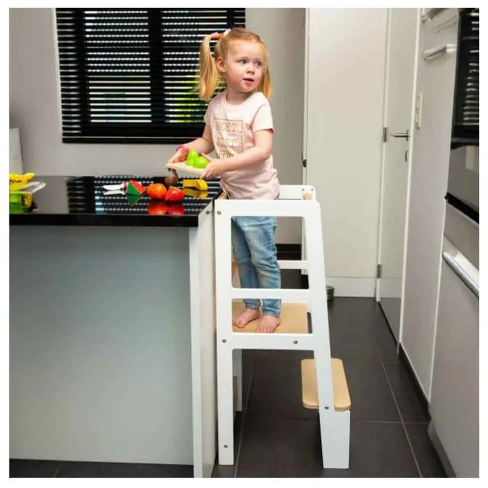 Childhome Learning Tower White Natural