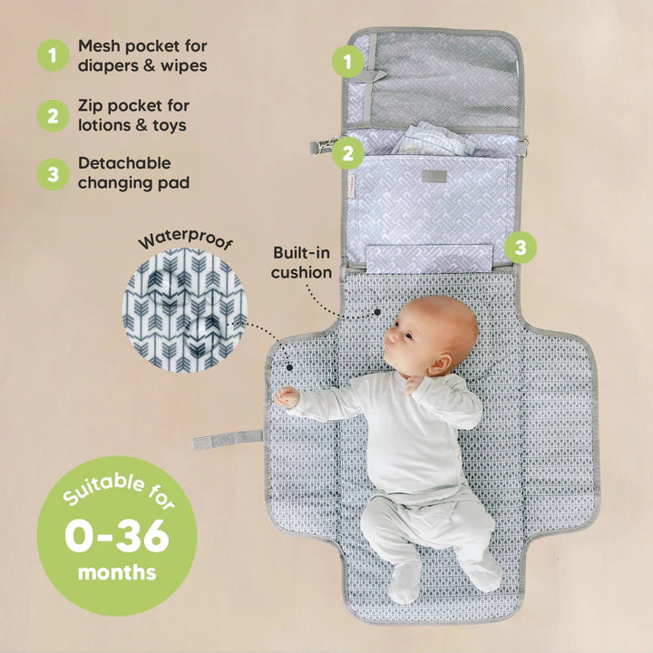 KeaBabies EZEE Diaper Changing Mat Gray Mod