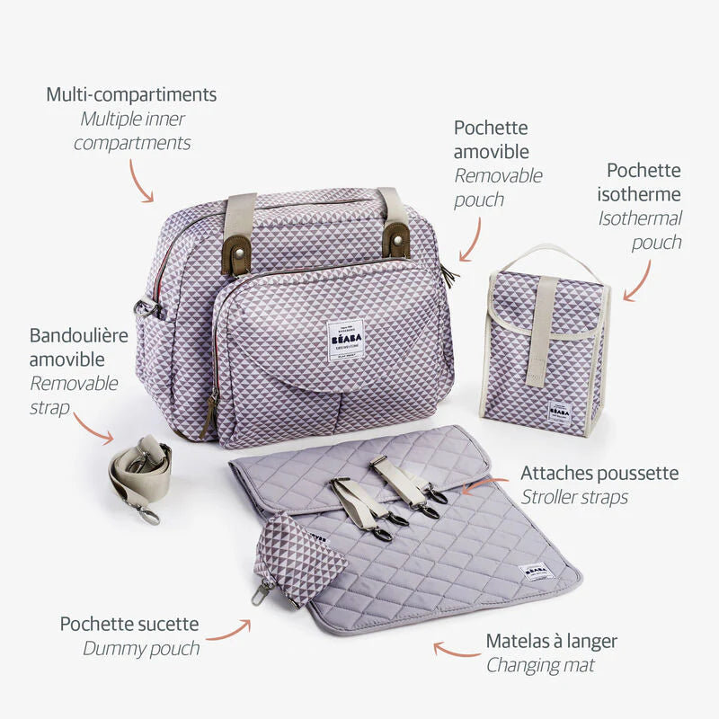Beaba GenevaII Changing Bag Play Print Grey Coral