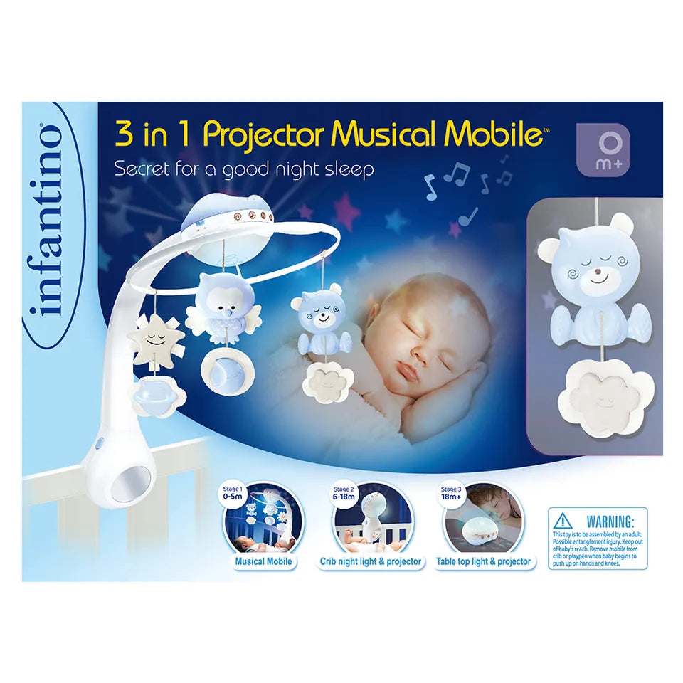 Infantino 3 In 1 Projector Musical Mobile Blue | 0M+