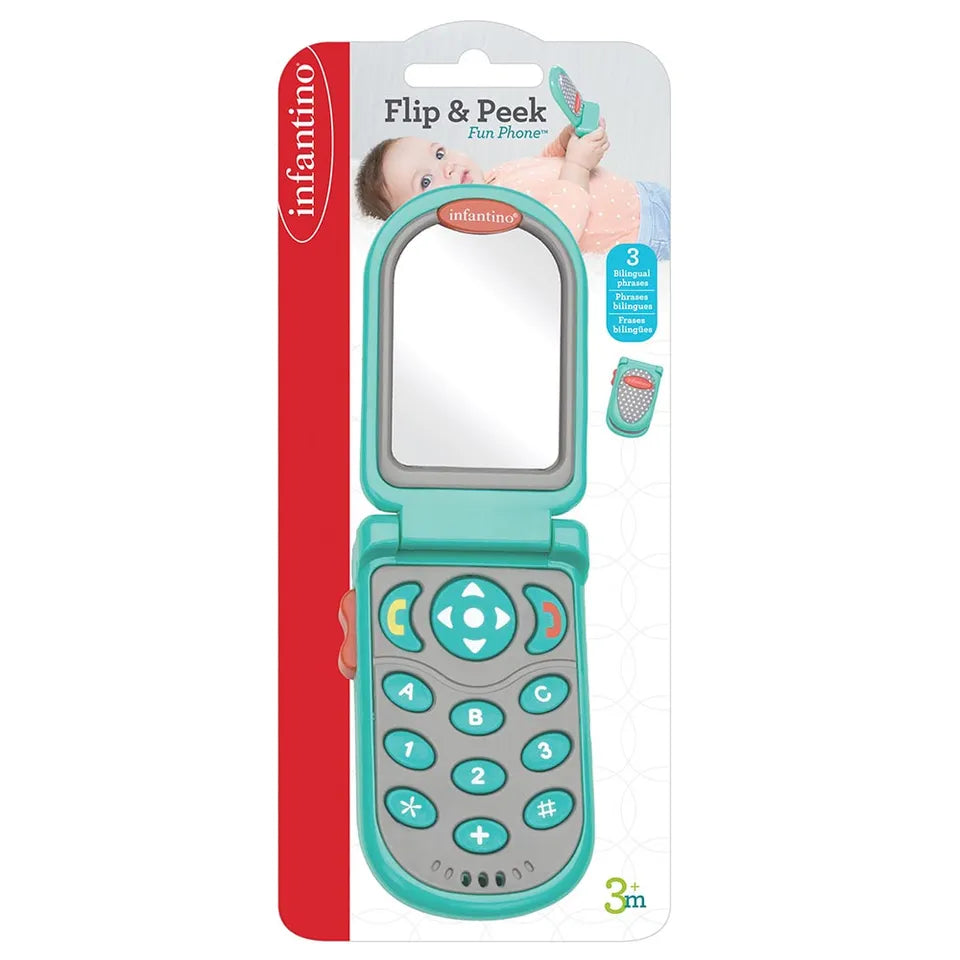 Infantino Flip & Peek Fun Phone-Teal | 3M+