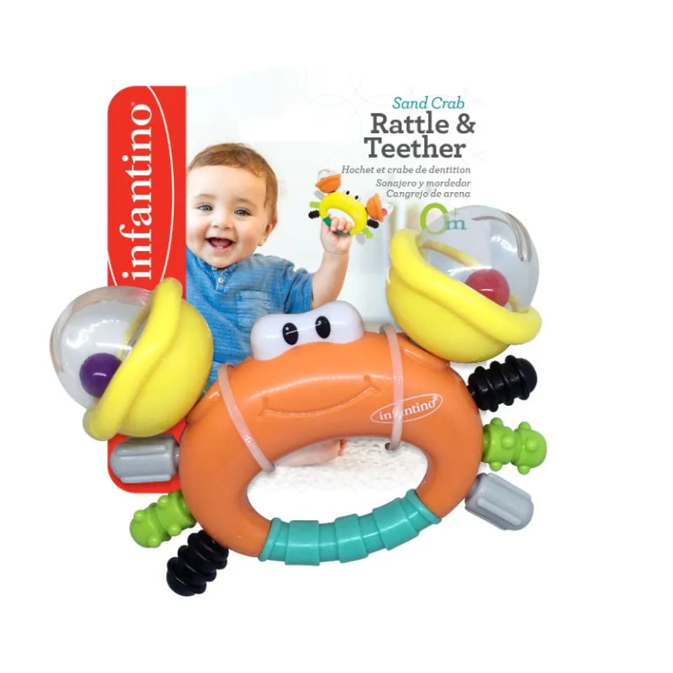 Infantino Sand Crab Rattle & Teether | 0M+