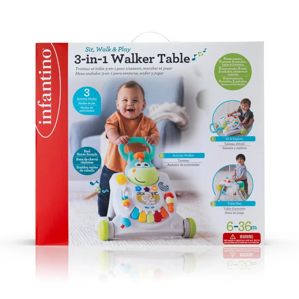 Infantino Sit Walk & Play 3-In-1 Walker Table | 6M-36M