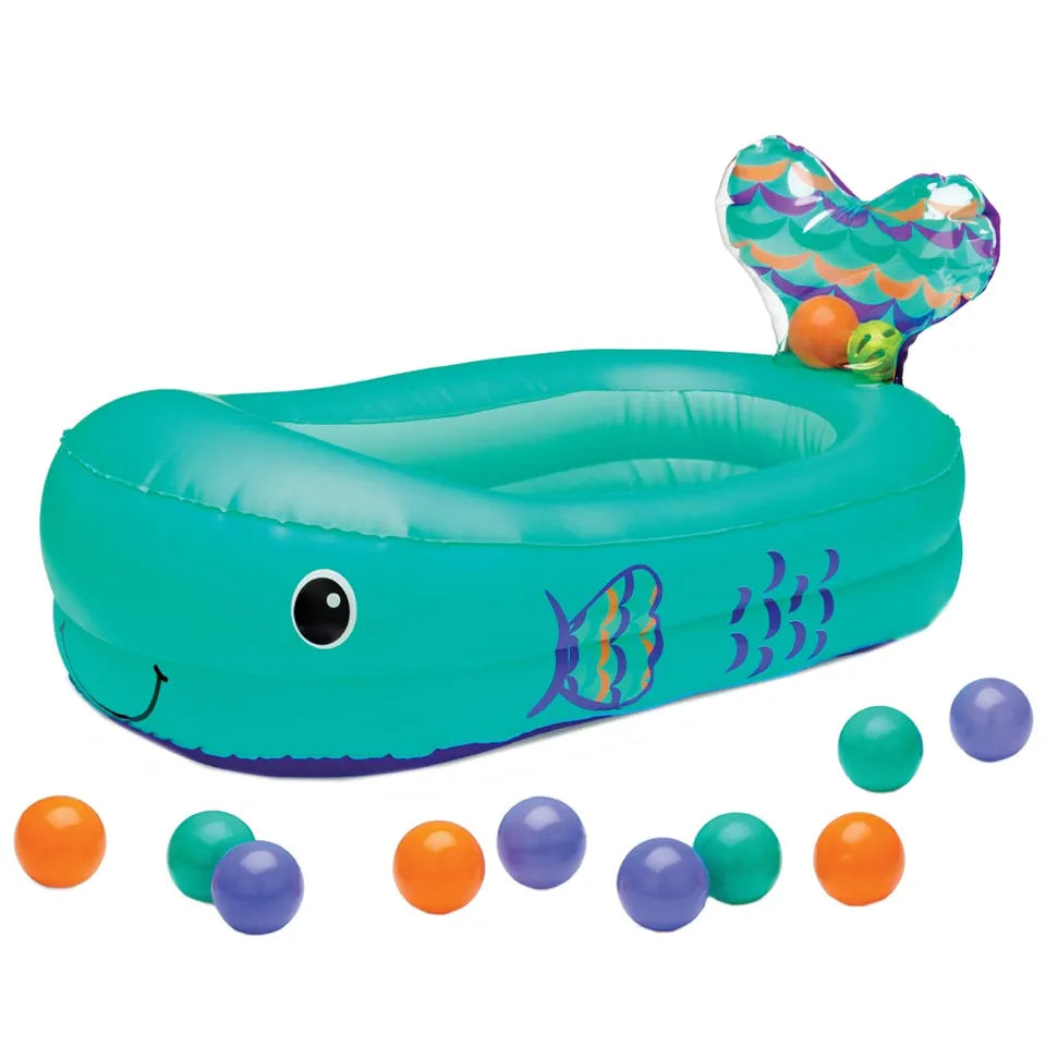 Infantino Whale Bubble Bath with Temperature Sensor Inflatable Bath Tub | 6M - 24M