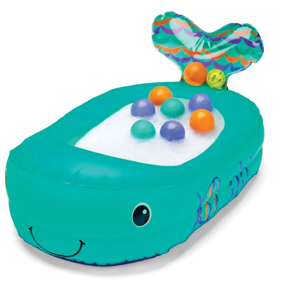 Infantino Whale Bubble Bath with Temperature Sensor Inflatable Bath Tub | 6M - 24M
