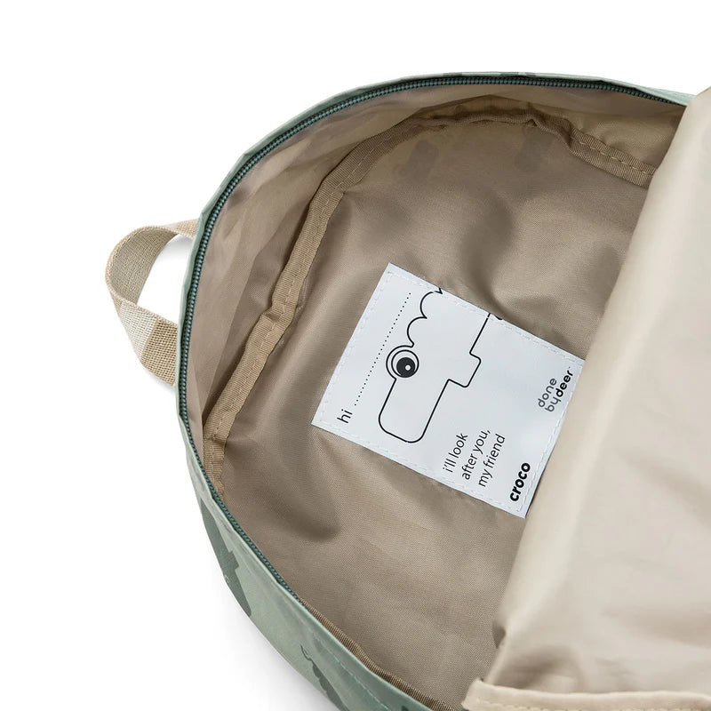 Done By Deer Kids Backpack Croco Green