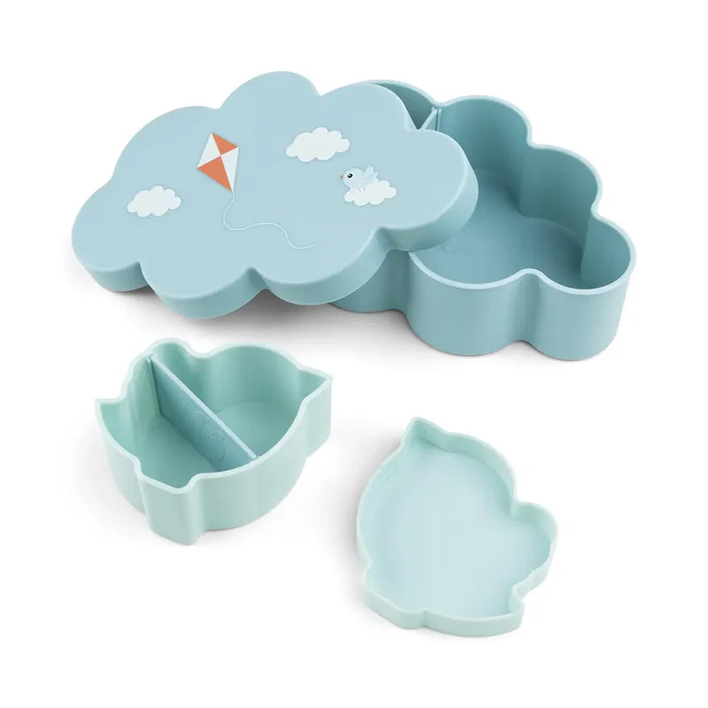 Done By Deer Lunch & Snack Box W/Straw Bottle Playground Blue