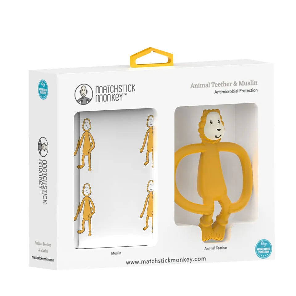 Matchstick Monkey Animal Teether & Muslin Gift Set