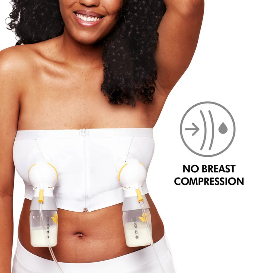Medela Easy Expression Hands Free Pumping Bra - White