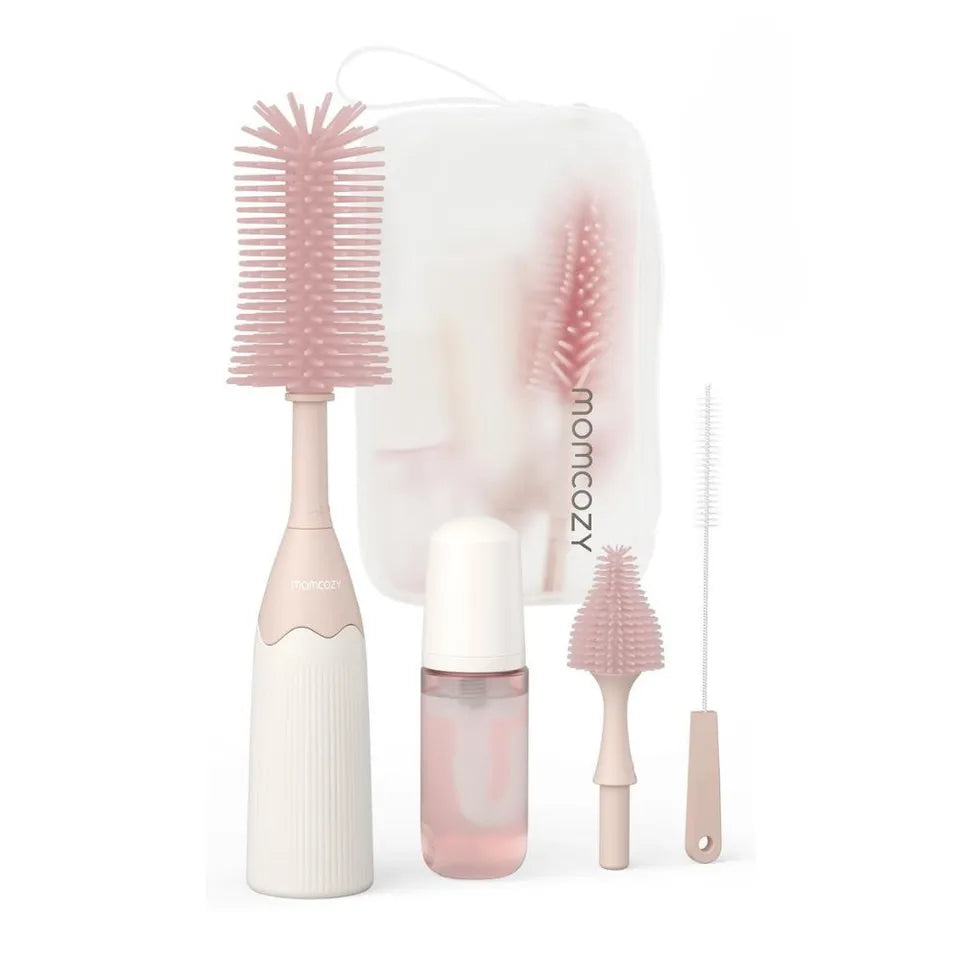 Momcozy Push-Press Design Bottle Brush Kit-Press Bubble Style - Pink
