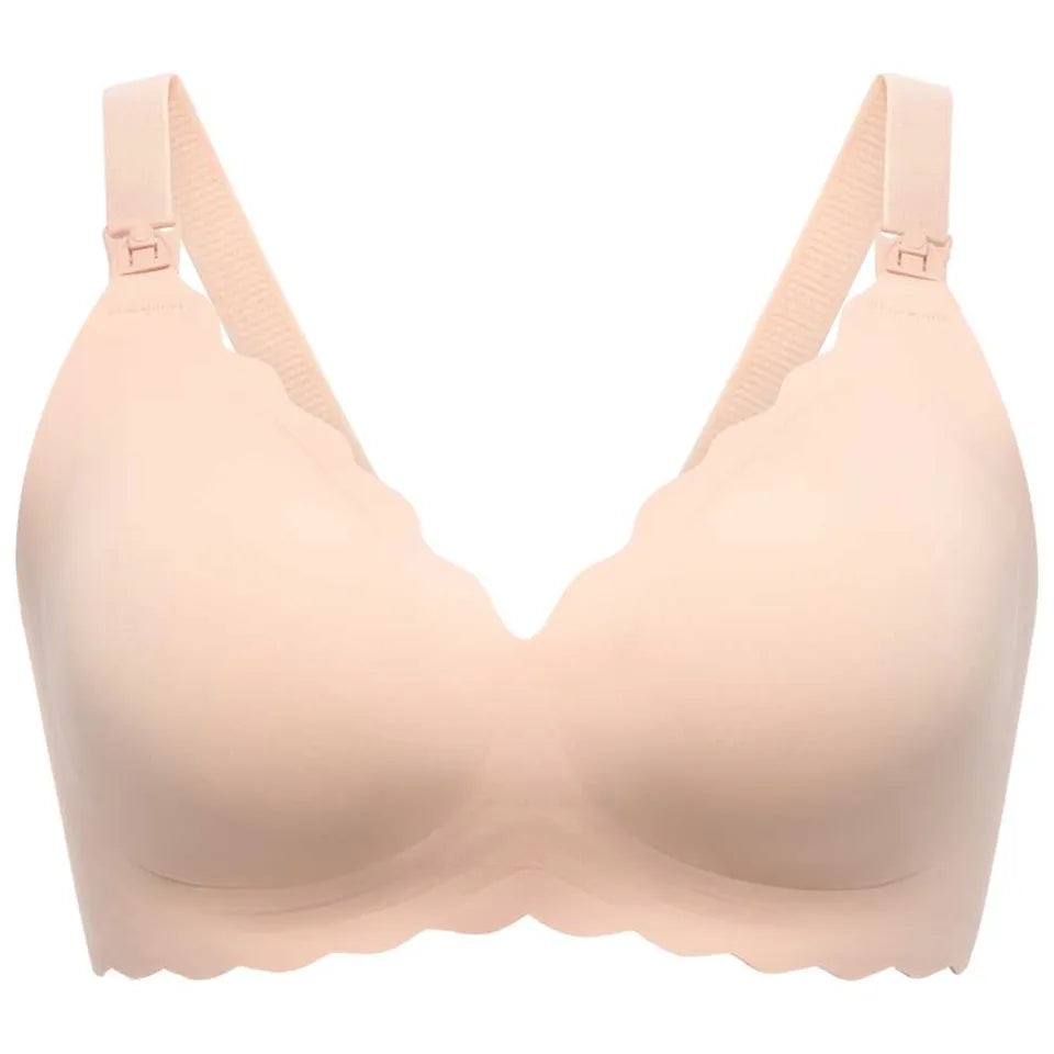 Momcozy Seamless Support Floral Nursing Bra - Oyster Pink