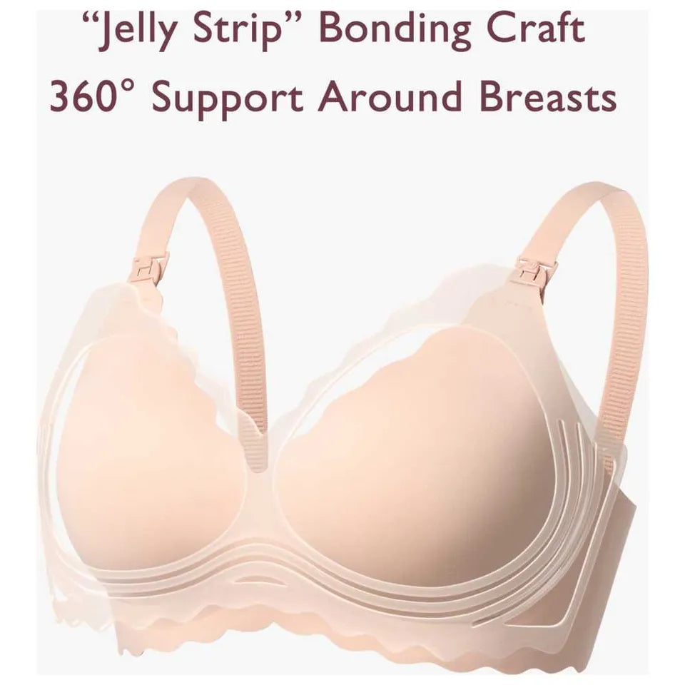 Momcozy Seamless Support Floral Nursing Bra - Oyster Pink